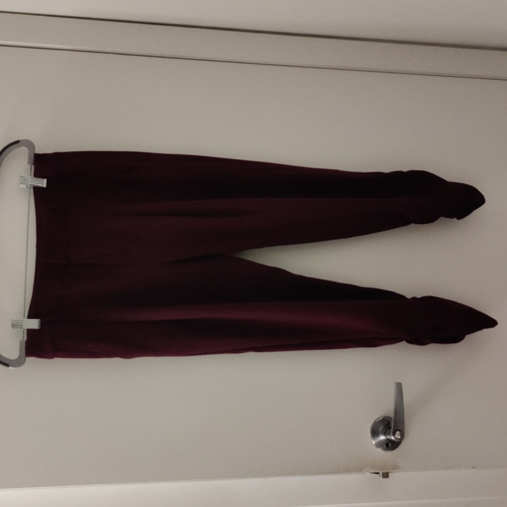 Parker Burgundy Trousers with Rouche Leg Opening, Size 0
